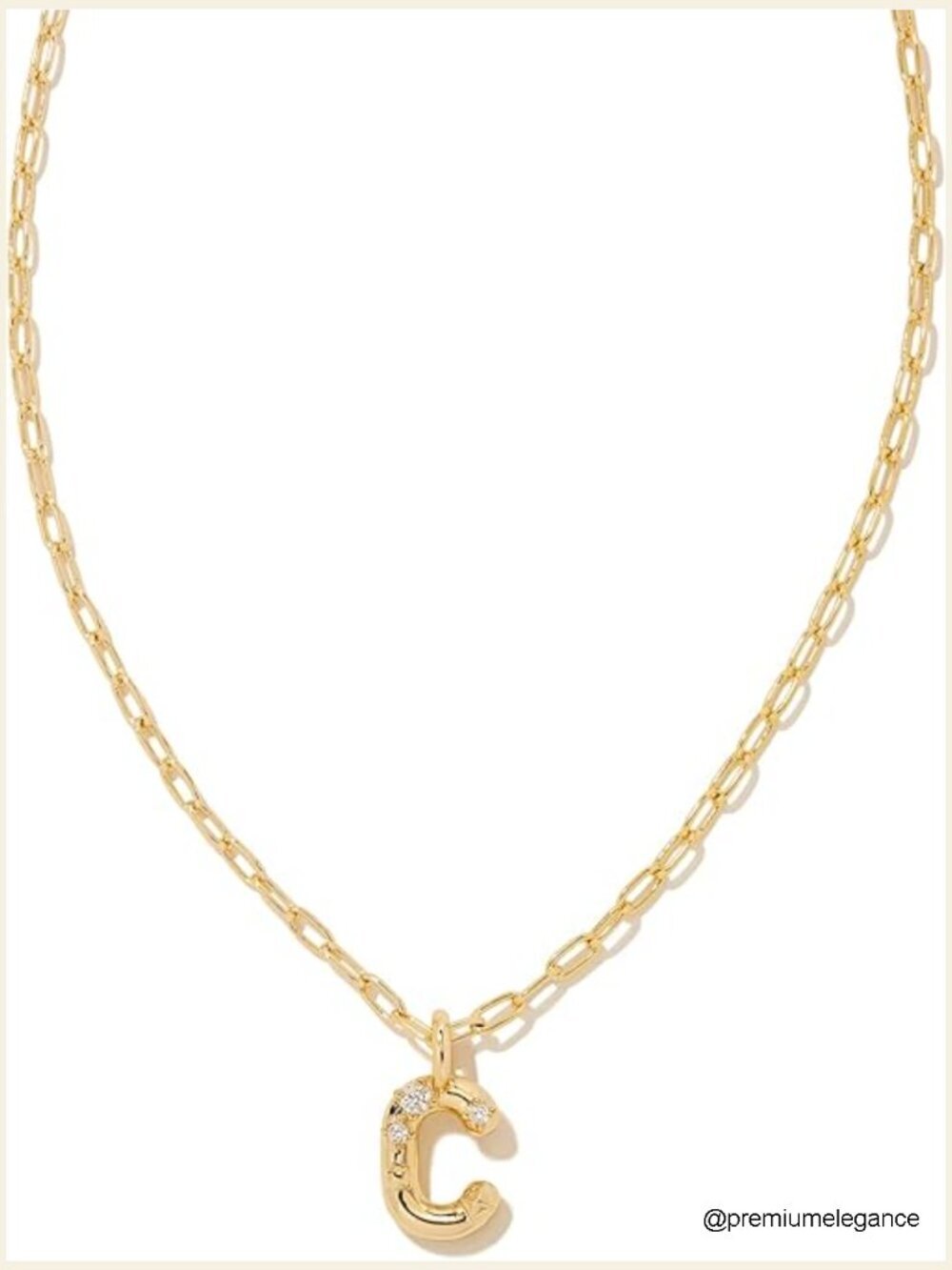 Crystal Letter Initial Pendant Necklace with CZ Sparkle 16"